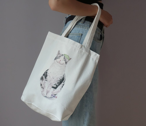 黑白貓/環保袋/帆布包 第2張的照片