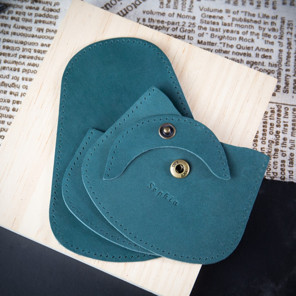 【貝殼零錢包】皮革材料包 MISTER手作皮革  刻字 顏色選擇 第7張的照片
