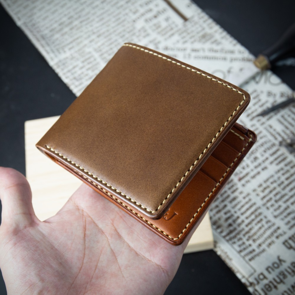 ブラウンレザー 財布　イタリアハンドメイド