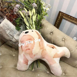 【オーダーメイドクッション】 ◇サイズM キッズ・ベビー オリジナルクッション 赤ちゃん 出産祝い 高品質 8枚目の画像
