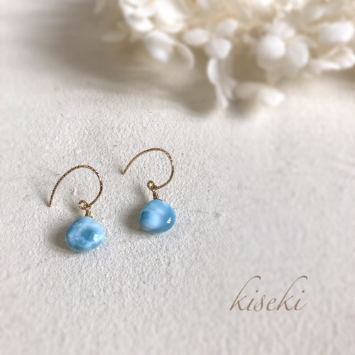 14kgf 】ラリマーピアス ピアス（フック・チェーン） kiseki style  