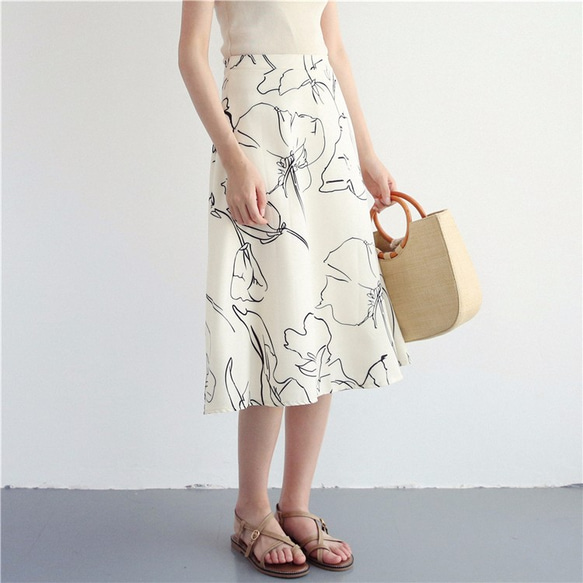 Aロングスカート 夏の新品  綺麗な白い色 3枚目の画像