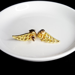 ピアスJewel wings Gold  宝石天使のピアス ゴールド 4枚目の画像