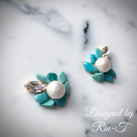 mini turquoise pierce/earring 2枚目の画像