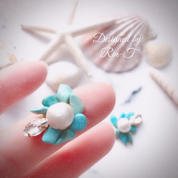 mini turquoise pierce/earring 3枚目の画像