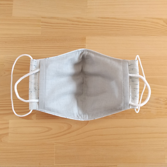 メンズ 国産オックス綿100%×ダブルガーゼの立体布マスク フィルターポケット仕様 ネップ 8枚目の画像