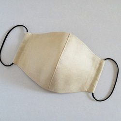 フレンチリネンとダブルガーゼの立体布マスク フィルターポケット仕様 アースカラー  ベージュ 8枚目の画像