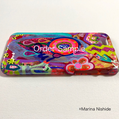 iPhoneカバー レジンアート ハンドメイド作品 オーダー可能 8色 レジン フラワー クリアケース ハンドメイド スマホケース iPhone