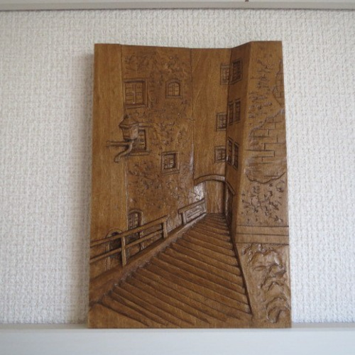 木彫りのレリーフ付き 絵画（size中） 49e0b27bfcac7dc321002d2fcb3a8f