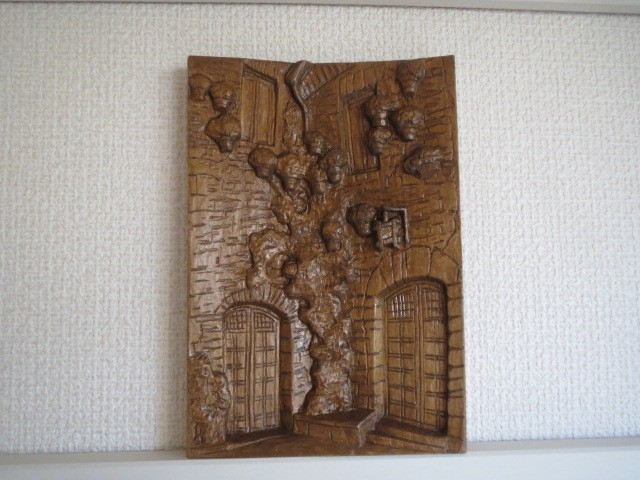 木彫りのレリーフ付き 絵画（size中） imgrc0068982386.jpg
