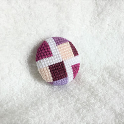 刺繍ブローチ　yosegi（紫系） 1枚目の画像