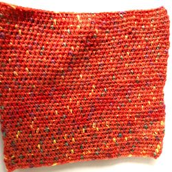 手編みスヌード　レッド柄編みスヌード　s2 3枚目の画像