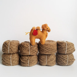 手紡糸 モンゴル赤ちゃんラクダの糸、ソフトや編み物のための贅沢 Mongolia Baby Camel Yarn 1枚目の画像