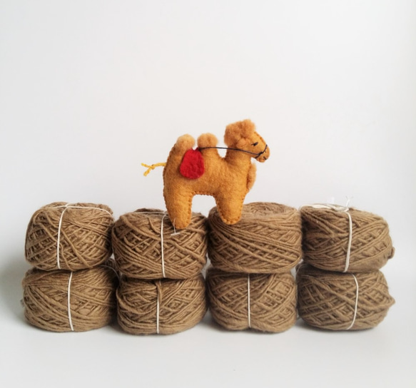 手紡糸 モンゴル赤ちゃんラクダの糸、ソフトや編み物のための贅沢 Mongolia Baby Camel Yarn 1枚目の画像