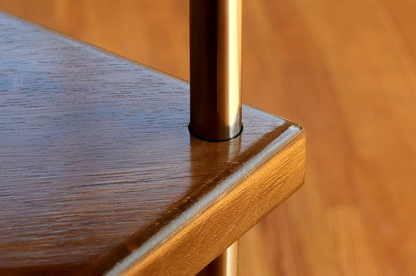 IRON wood家具　シンプル　コーナーラック オールナット色　【全国送料無料商品】 3枚目の画像