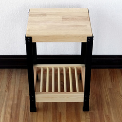 IRON wood家具　スツール　椅子　サイドテーブル　スタンド 3枚目の画像