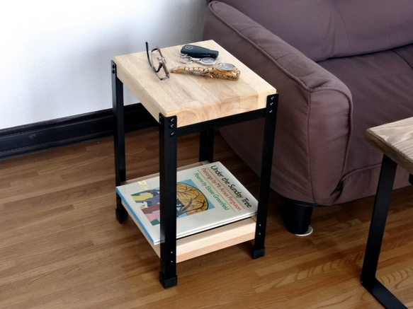 IRON wood家具　スツール　椅子　サイドテーブル　スタンド 4枚目の画像