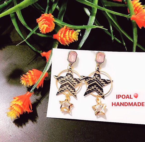 IPOAL⭐️HANDMADE Star & Crystal earrings 第1張的照片