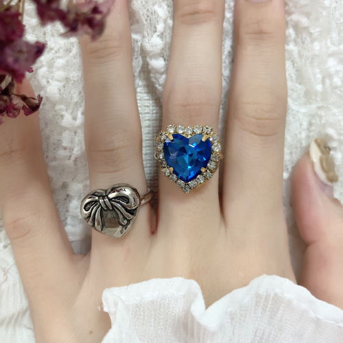 低価格 401ブルーハートビジューリング 通販 mii Holic 指輪・リング アクセサリー