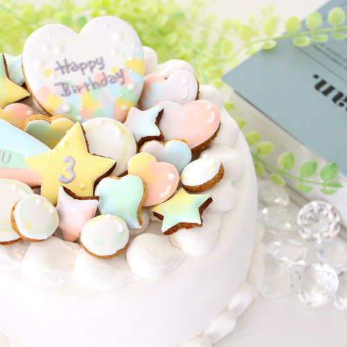 名入れ☆彡お誕生日ゆめかわパステルアイシングクッキー