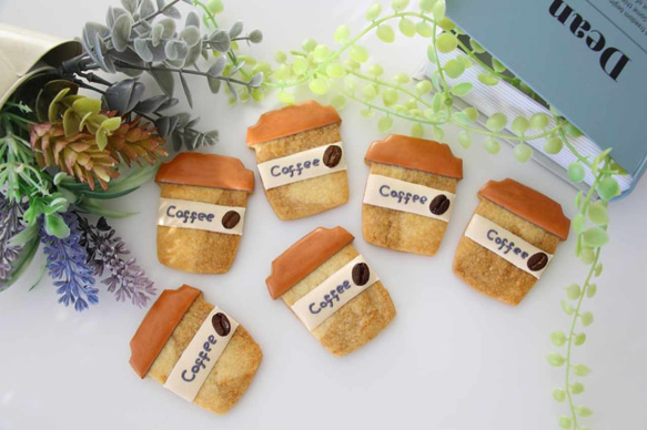 ５個セットのカフェ風アイシングクッキー（ラズベリーミルク・プチギフト・文字入可） 7枚目の画像