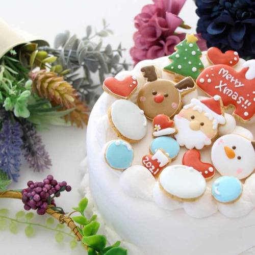 終了】アイシングクッキー クリスマス ケーキトッパー 飾り