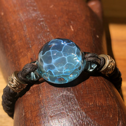 海藍寶石海碎片-波紋-玻璃手鍊（水紋） 第1張的照片