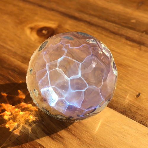 海のカケラ 〜 青色の光の波 〜 ガラスオブジェ（球型風） 立体