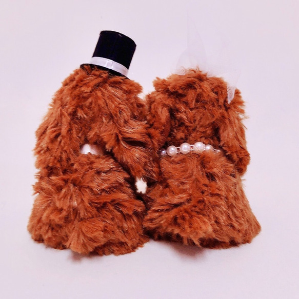 【プチシリーズ】お手玉ドッグ ミニウェルカムドール プチドッグ 犬 （プードル） 結婚式 ぬいぐるみ 人気 プードルペア 3枚目の画像