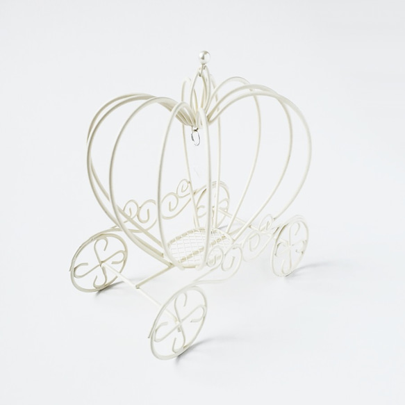 シンデレラ 馬車 手作り DIY （アイアン製）ワイヤーベース 白 プリンセス 馬車を手作り ウエディング資材 結婚式 2枚目の画像