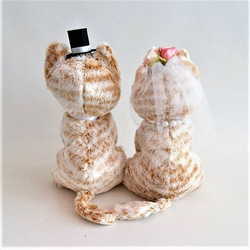 ウェルカムドール　ウェディングドール　結婚式　ぬいぐるみ　ねこ　ペア　茶トラ　チャトラ 3枚目の画像