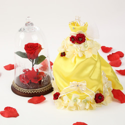 美女と野獣　薔薇　ローズドーム　ガラスドーム　魔法の薔薇　プリザ　アレンジ 4枚目の画像