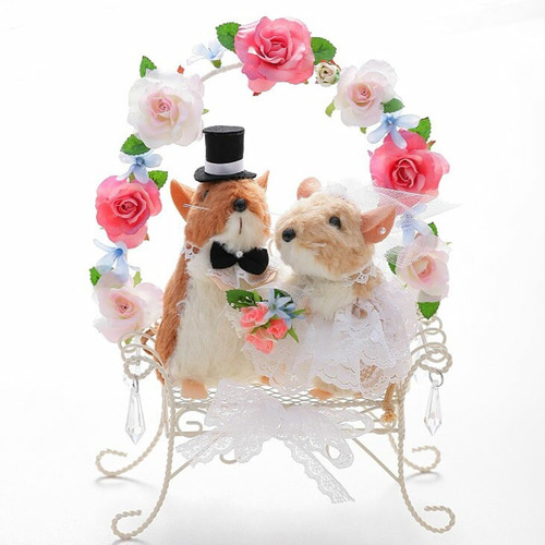 ウェルカムドール 結婚式ぬいぐるみ ネズミペア フォトブース