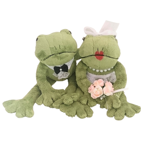 ウェルカムドール・結婚式ぬいぐるみ・カエルペアL ウェディングドール