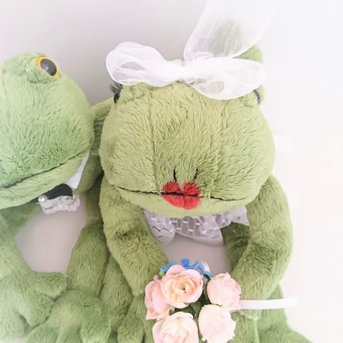 ウェルカムドール・結婚式ぬいぐるみ・カエルペアL ウェディングドール