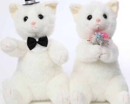 ウェルカムドール ウェディングドール 結婚式 ぬいぐるみ ねこ ペア 白 ...