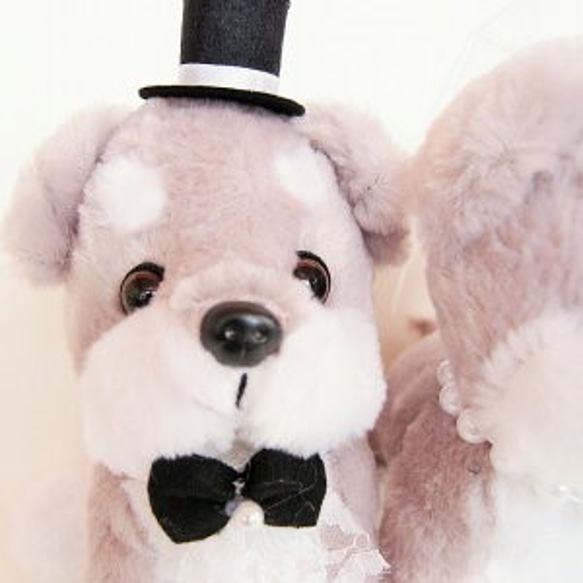 シュナウザー　ぬいぐるみ　人形　ウェディングドール　ウェルカムドール 犬　可愛い　受付　結婚祝い 4枚目の画像