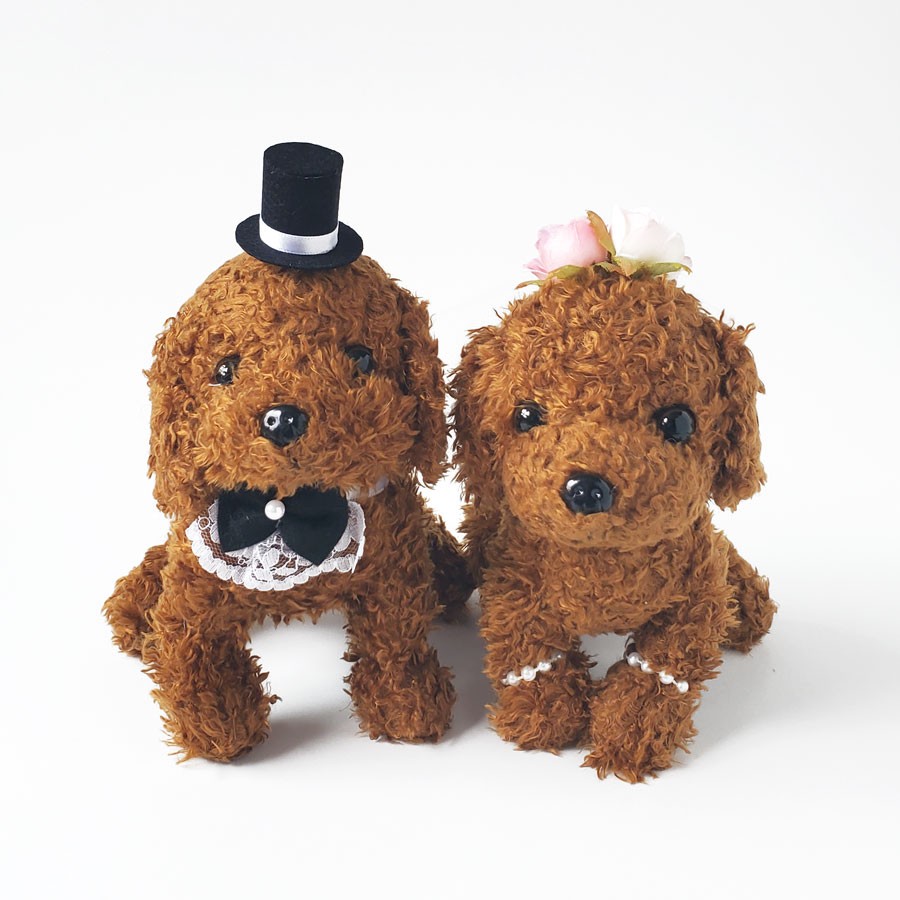アプリコットプードルのウェルカムドール 結婚式 ぬいぐるみ（完成品）モコモコシリーズのウェルカムドール 犬、結婚