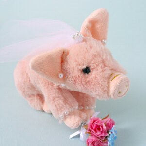 可愛いブタさんのウェルカムドール（完成品）ギフト対応   ぶた　豚　可愛い　ユニーク　結婚祝い　フォトブース　受付演出