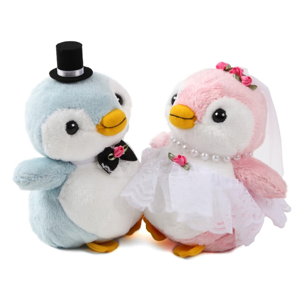 【仲良しファミリーシリーズ】【パステルペンギンペア＋子ども(全３体)】パステルペンちゃんのウェルカムドール(ベビー付き) 4枚目の画像