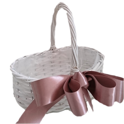 プチギフトカゴ 【全4種】 フラワーシャワーカゴ（オーバル）ホワイト