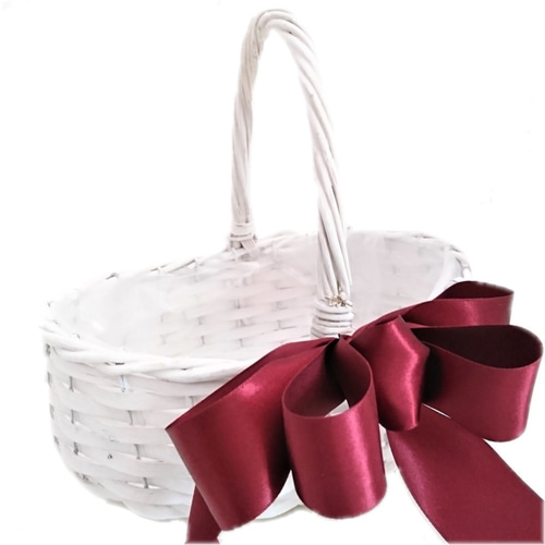 プチギフトカゴ 【全4種】 フラワーシャワーカゴ（オーバル）ホワイト