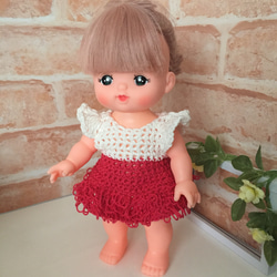 人形 服【ホワイト＆ピンク】 2枚目の画像