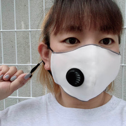 夏マスク☀︎エアーバルブ付き排気する布マスク★涼しげモノトーンMIX　スポーツマスク 薄型スッキリ3色 5枚目の画像