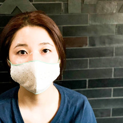 ゆめかわ♡キャンディーポップ コットンレースとＷガーゼの立体布マスク（大人用）UVチェックができる 薄型スッキリ 日本製 4枚目の画像