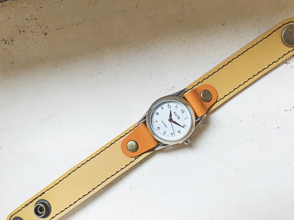 【送料無料】毎日つけていたくなる時計「ステッチラン 腕時計」受注生産（SRW-YWC-BA） 3枚目の画像