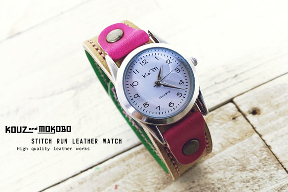 【訂製】stitch run leatherwatch / nature 第2張的照片