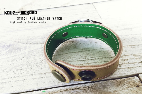 【訂製】stitch run leatherwatch / nature 第3張的照片