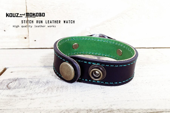 【訂製】stitch run leatherwatch / traditional 第4張的照片