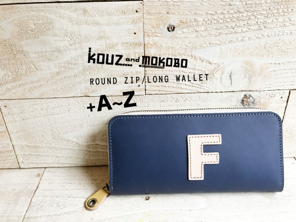 [免費送貨]可選的縮寫“ Round zip wallet”智能手機也可以！定做（RZW-NTYR-CNY-H）A 第1張的照片